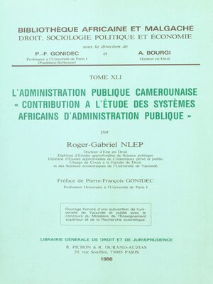 cover image of L'Administration publique camerounaise